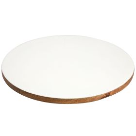 Gibson Home 14 Inch Wood Lazy Susan Serving Board in White