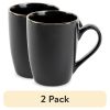 (2 pack) Stoneware Mug 14oz, Black Onyx Collection
