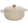 Cast iron 7.5QT cooking pot - Ceramic white - Includes two silicone gloves - Enamel pot