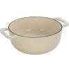 Cast iron 7.5QT cooking pot - Ceramic white - Includes two silicone gloves - Enamel pot