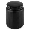 (2 pack) Medium (815mL) Ceramic Ribbed Kitchen Organization Jar, Black