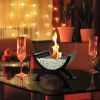 Round Glass Large Tabletop Fireplace 12.5" H Portable Fire Bowl Pot Clean Burning Fireplace for Indoor Outdoor Patio Parties Events(Black)
