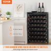 VEVOR 42 Bottle Modular Wine Rack, 7-Tier Solid Bamboo Wood Storage Racks with Table Top, Floor Freestanding Wines Holder Display Shelf