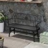 Farmhouse Entryway Bench with Spindle Back, Wooden Dining Bench for Kitchen, Foyer Seating for Living Room and Hallway