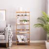 4-Tier Ladder Shelf, Bamboo Plant Stand Flower Pots Holder