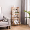 4-Tier Ladder Shelf, Bamboo Plant Stand Flower Pots Holder
